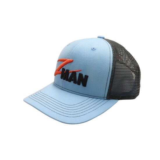 Zman Light Blue/Charcoal Premium Trucker Cap - Fishing Hat with