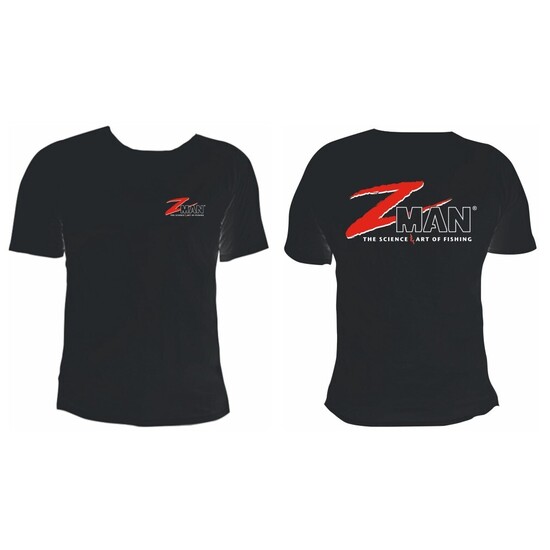 Small Black Zman Logo Tee Shirt - 100% Cotton Short Sleeve Fishing Shirt