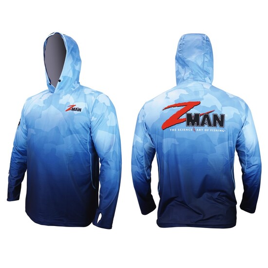 2XL Zman Adults Hooded Long Sleeve Tournament Fishing Shirt