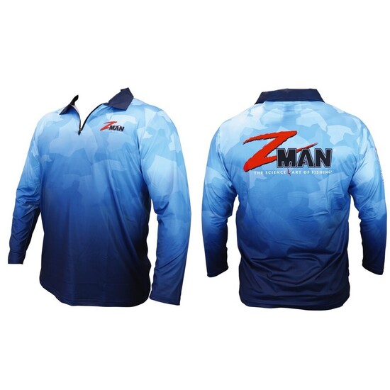 Small Zman Collared Adults Long Sleeve Tournament Fishing Shirt - 50+ UV Protection