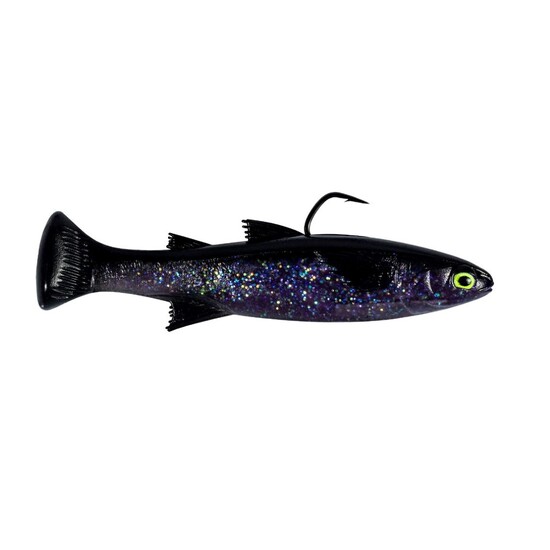 Zman 4.5 Inch Mulletron LT Rigged Soft Plastic Fishing Lure - MIDNIGHT EXPRESS