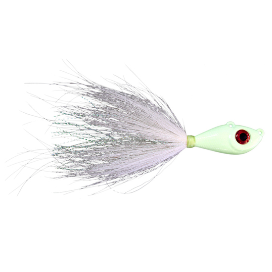 Mustad Big Eye Bucktail Jigs 3/4oz - Ghost Glow