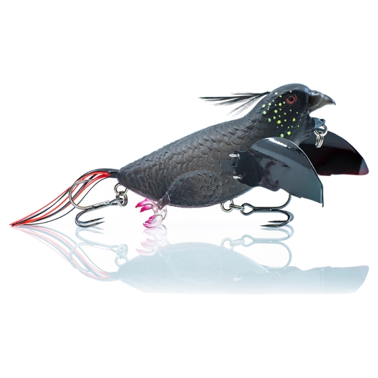 Chasebaits Lures The Smuggler 65mm Water Walker Swimming Bird Fishing Lure - Black Cockatoo