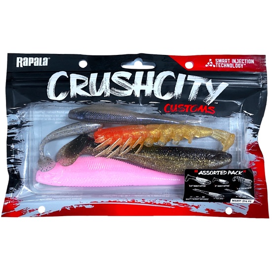 5 Pack of Assorted Rapala Crush City Soft Plastic Lures - Limited Edition