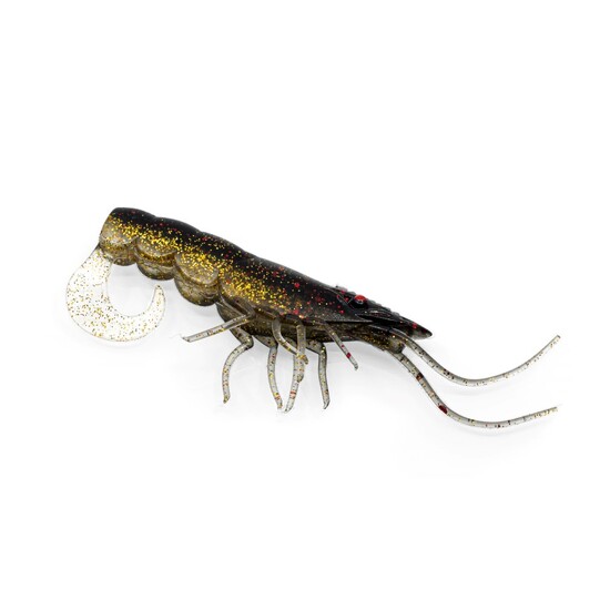 6 Pack of 60mm Chasebait Curly Prawn Soft Body Scented Fishing Lures -  Blood Gold