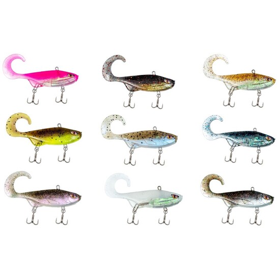 85mm Chasebaits Curly Vibe 2.0 Standard (13g) Soft Vibe Fishing Lure - Milk Flash