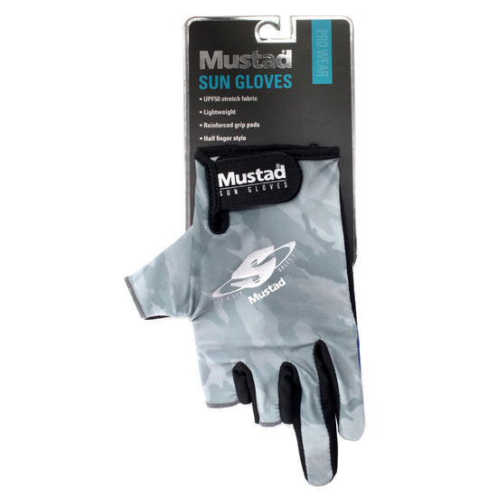 1 Pair of Small Mustad Sun Gloves - Lightweight UPF50 Fishing Gloves