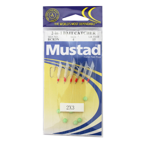 1 Packet of Size 4 Mustad Bait Rigs - 2 x 3 Hook Bait Catcher Rigs