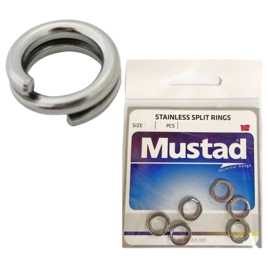 10 x Packets of Mustad Stainless Steel Fishing Split Rings For Fishing Lures - Size 4.8