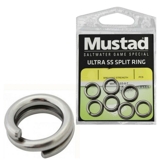 10 x Packets of Mustad Ultra Stainless Steel Fishing Split Rings For Fishing Lures - Size 5