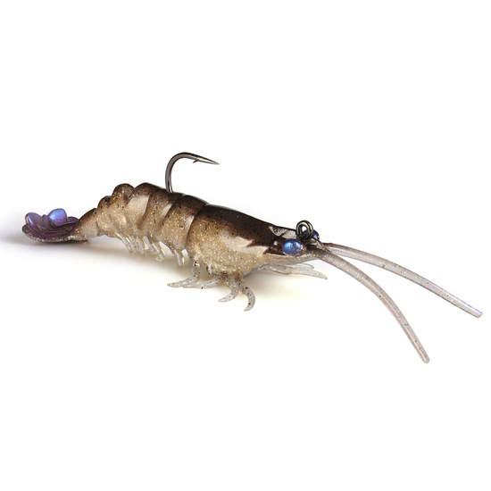 2 Pack of Zman 3.5 Inch PrawnZ Elite Pre-Rigged Soft Bait Lures - Natural Prawn