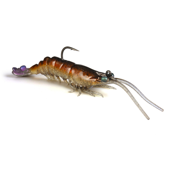 Zman 5 Inch PrawnZ Elite Pre-Rigged Soft Bait Lure - Brown Prawn