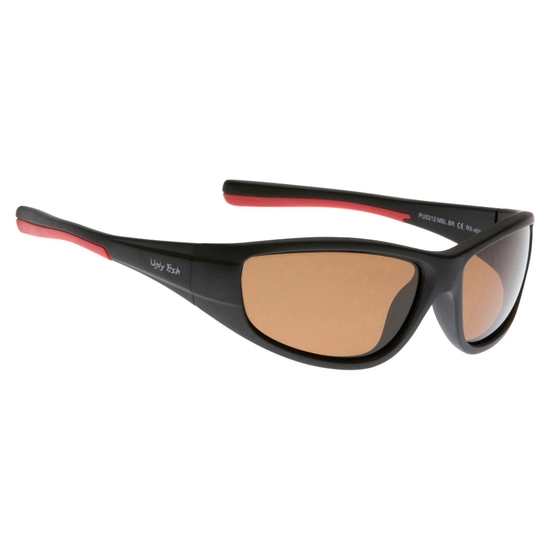 Ugly Fish PU5212 Unbreakable Black Frame/Brown Polarised Wrap Sunglasses