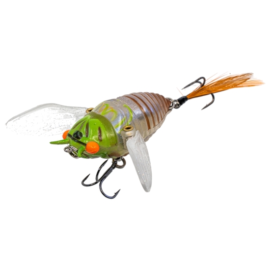 Chasebaits Lures Ripple Cicada Hollow Crawling Wings Fishing Lure 43mm - Green Blue Pearl