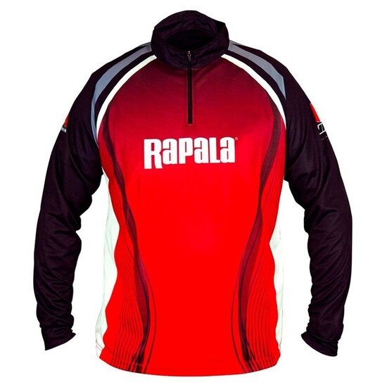 Small Rapala Red/Black Long Sleeve Tournament Shirt - UPF 30+