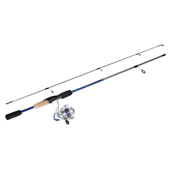 Blue 5'6 Okuma Steeler XP 2 Piece Fishing Rod and Reel Combo Spooled with Line