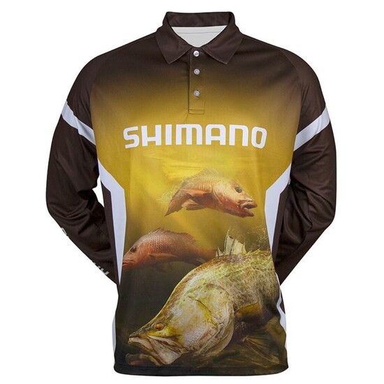 Extra Large Shimano Northern Native Species Long Sleeve Fishing Shirt-UPF 30+ Fishing Jersey