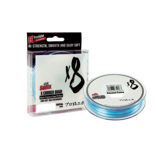 150yd Spool of 50lb Sufix X8 Braided Fishing Line - Coastal Camo 8 Strand Braid