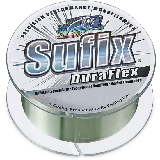 300m Spool of 28.6lb Lo Vis Green Sufix Duraflex G2 Monofilament Fishing Line