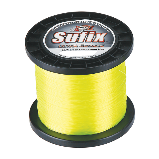 1000m Spool of 37kg Sufix Ultra Supreme IGFA Neon Yellow Monofilament Fishing Line