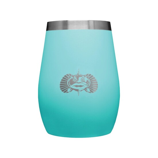 Teal Toadfish Outfitters 10oz Non-Tipping Wine Tumbler Cup - Double Walled Stainless