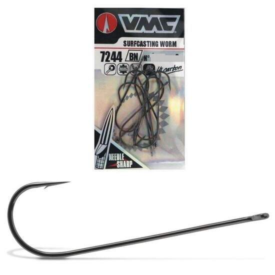  VMC, Worm Hook, 5/0 Hook Size, Black/Nickel, Package