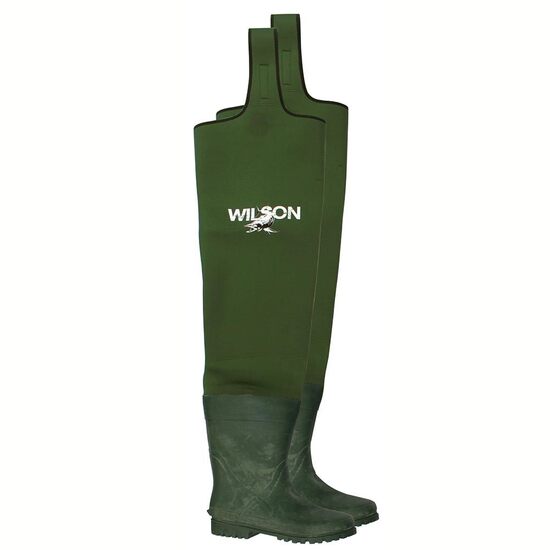 Size 8 Wilson Neoprene Hip Waders with Adjustable Hook and Loop Fastening Straps