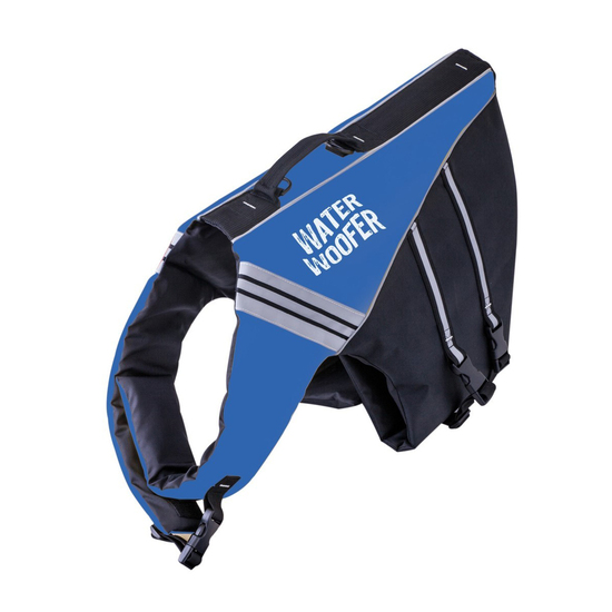 Water Woofer Dog Life Jacket - Blue and Black Dog Floatation Device - DFD [Size: Large]