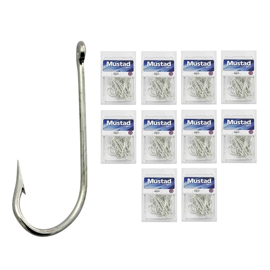 10 Boxes of Mustad 4200D Kirby Kendal Ringed Fishing Hooks - Size 1