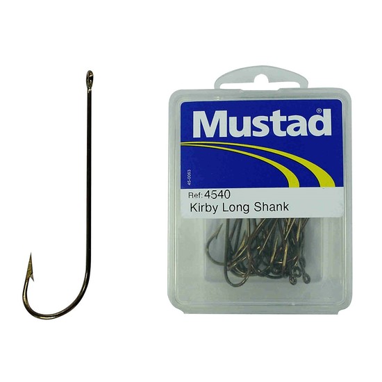 Mustad - 4540 1/2 - Size 1 Qty 50 - Kirby Long Shank Bronzed Hooks