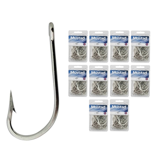 10 Boxes of Mustad 7766D Duratin Tarpon Fishing Hooks - Size 1/0