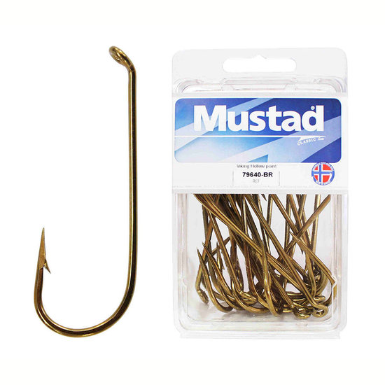 100 x Mustad 79640 Bronze French Viking Fishing Hooks - Size 9/0