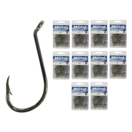 10 Boxes of 92554 2x Strong Nickle Plated Octopus Fishing Hooks - Size 1/0